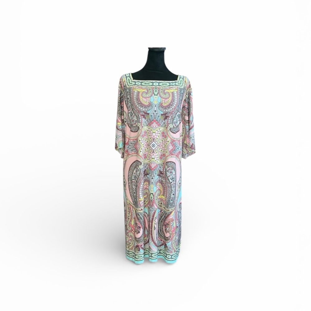 Studio One Colorful Paisley Print Dress Women’s Size 22 - Picture 5 of 6